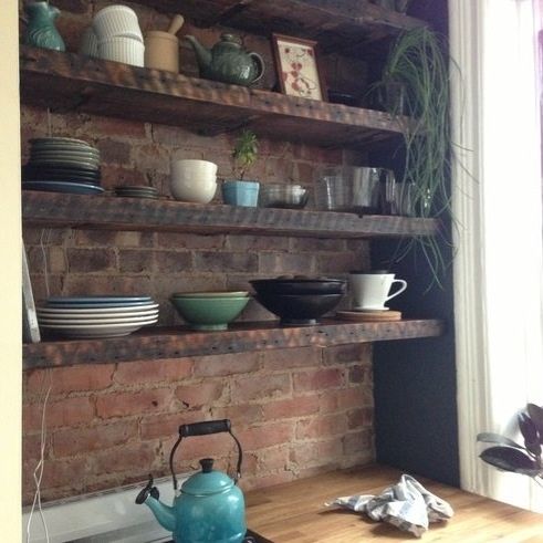 Custom Reclaimed Floating Shelves by Elias Custom Furniture and Design