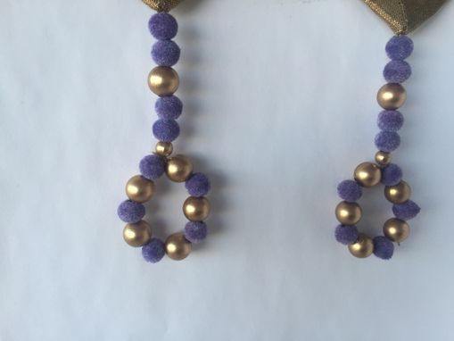 Custom Made Purple Velvet Small Balls,Gold Beads.L-3' ,W-1'