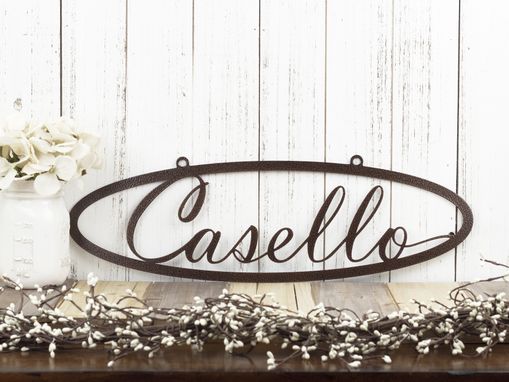 Custom Made Custom Metal Sign With Family Last Name, Personalized Plaque, Oval