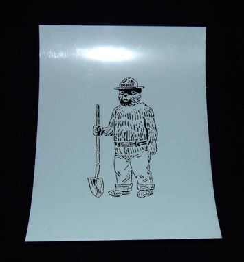 Custom Made Smokey Bear Stencil - Custom Laser Cut Mylar