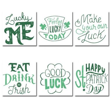 Custom Made Happy St. Patrick’S Day Quotes Canvas Wall Art Set Of 6