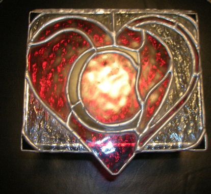 Custom Made Stained Glass Jewelry Box With Personalized Initial