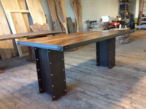 Custom Made Industrial Inspired Walnut And Steel Desk