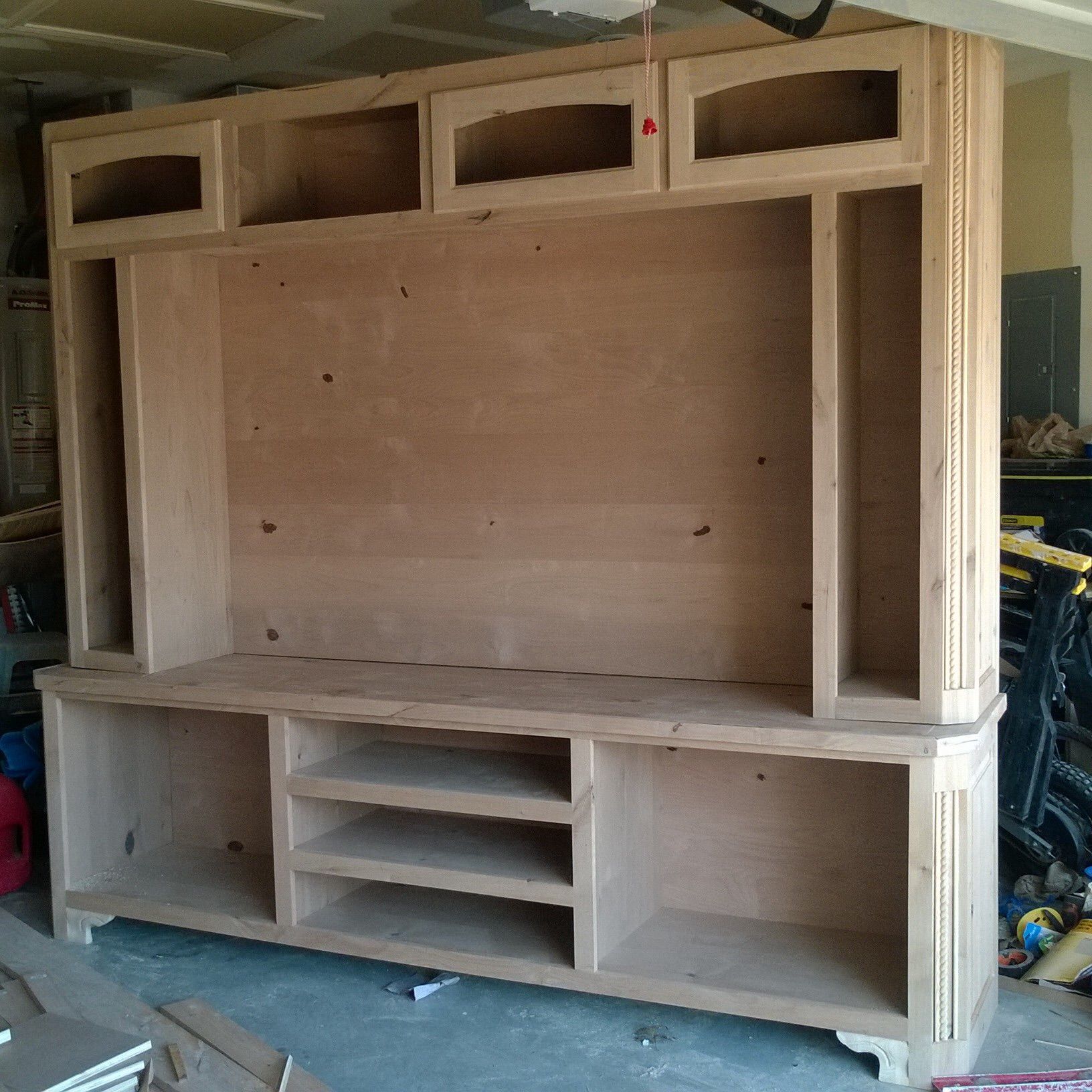 Hand Crafted Knotty Alder Custom Entertainment Center by Clint Gibson ...