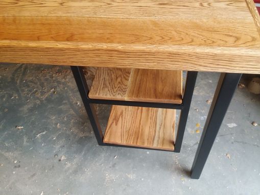 Custom Made Oak & Steel Desk