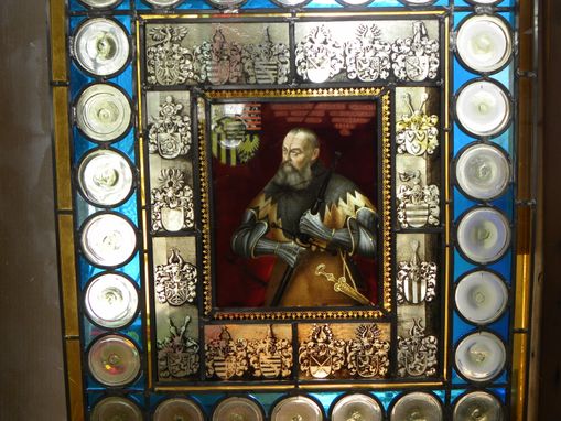 Custom Made 16th Century Restoration Of Stained Glass Portrait