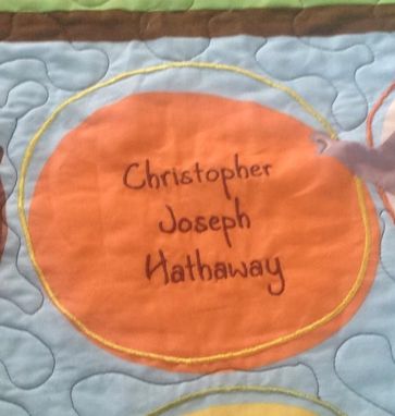 Custom Made Cute Jungle Animals Personalized Embroidered Baby Quilt