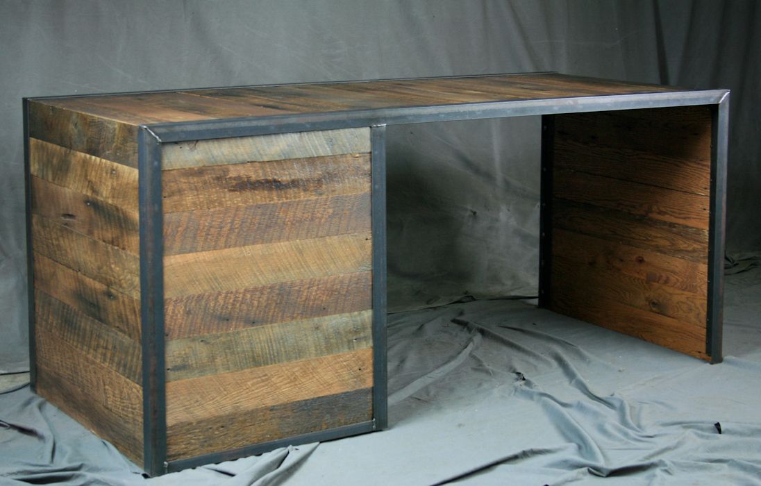 Buy Hand Made Reclaimed Wood Desk With File Drawers. Rustic
