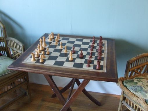 Custom Made Upcycled Folding Chess Table