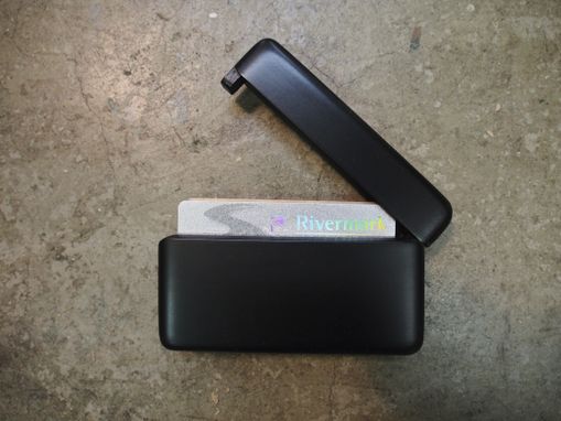 Custom Made Ebony Wood Wallet And Business Card Case
