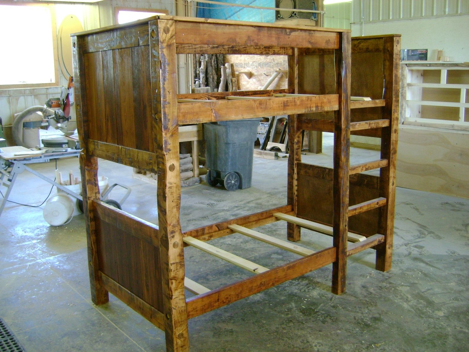 Twin Reclaimed Barnwood Bunk Bed, Distressed Wood Bunk Beds
