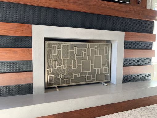 Custom Made Metal Fireplace Screen (Squares)