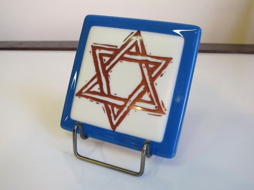 Custom Made Fused Glass Images, Star Of David