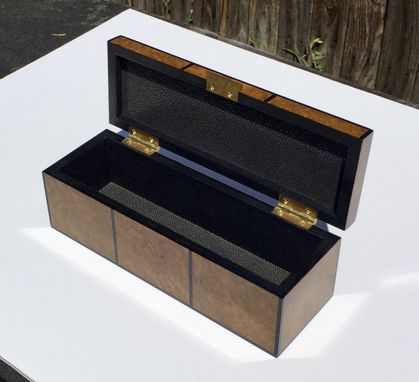Custom Made Burl And Shagreen Jewelry/Watch Box