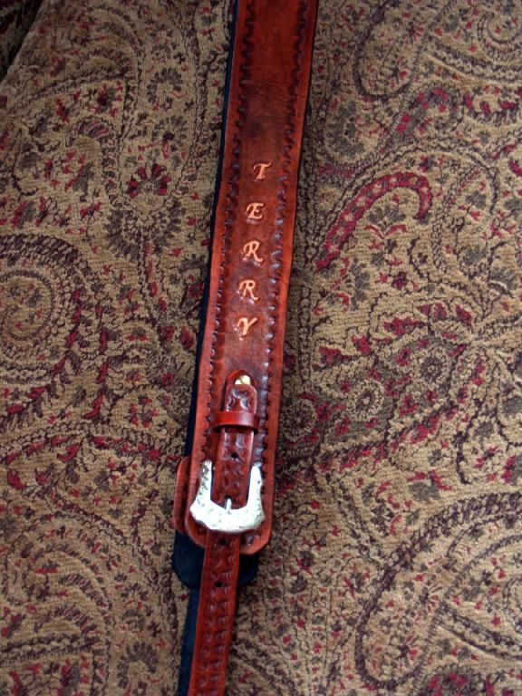 Handmade Leather Custom Design Dobro Strap by Dave's Hide Designs ...