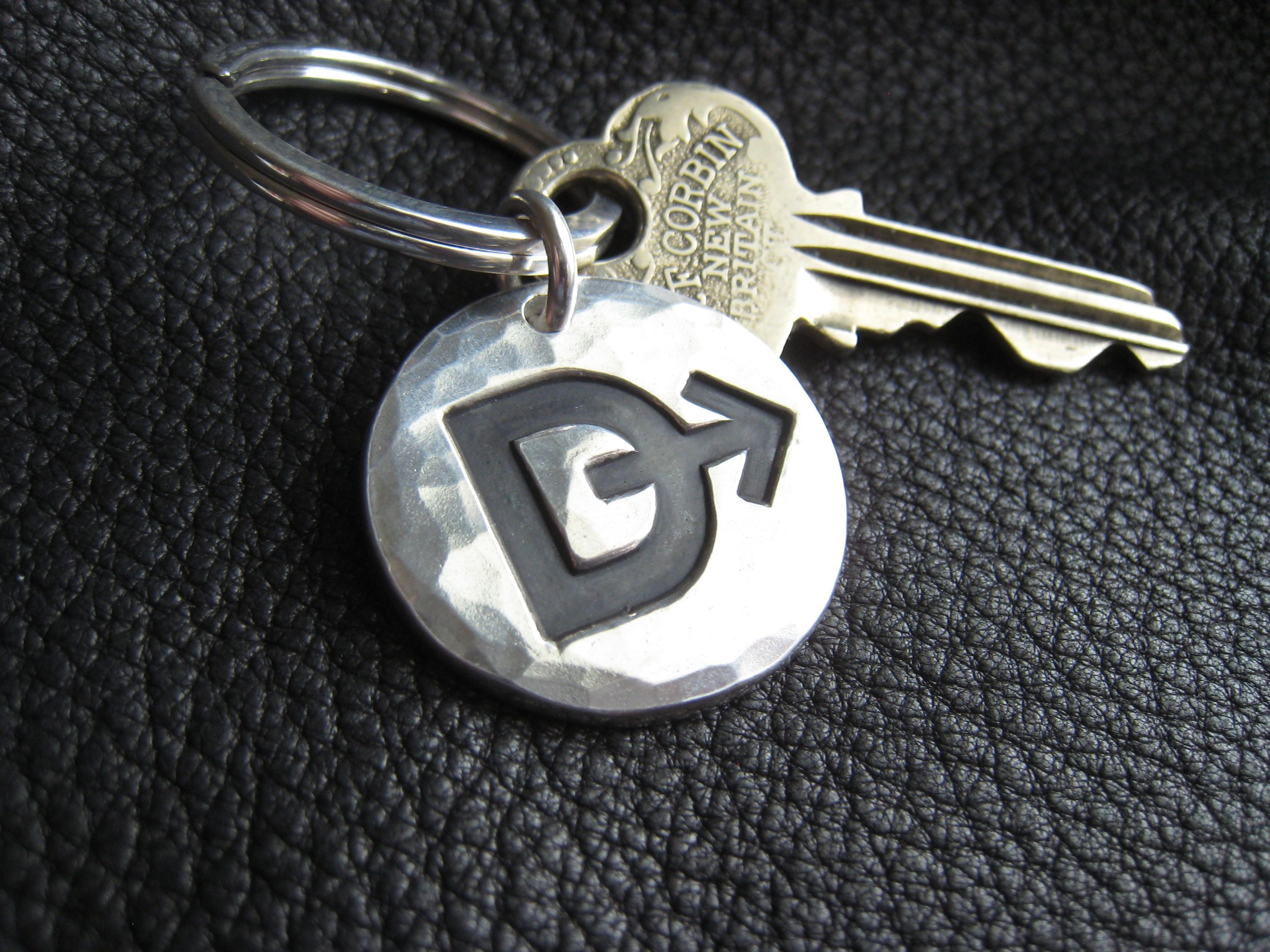 Custom Sterling Silver Key Chain Key Ring Key Fob With Ranch Brand Or