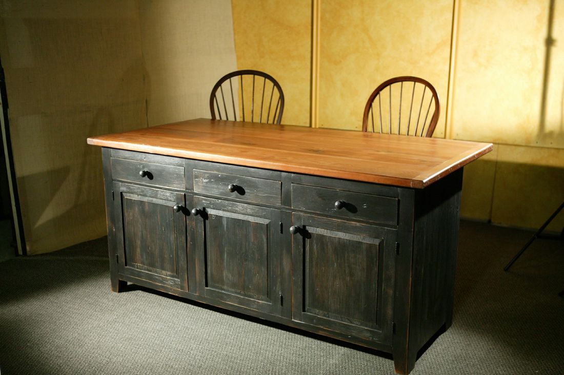 Hand Crafted Rustic Barn Wood Kitchen Island by ...