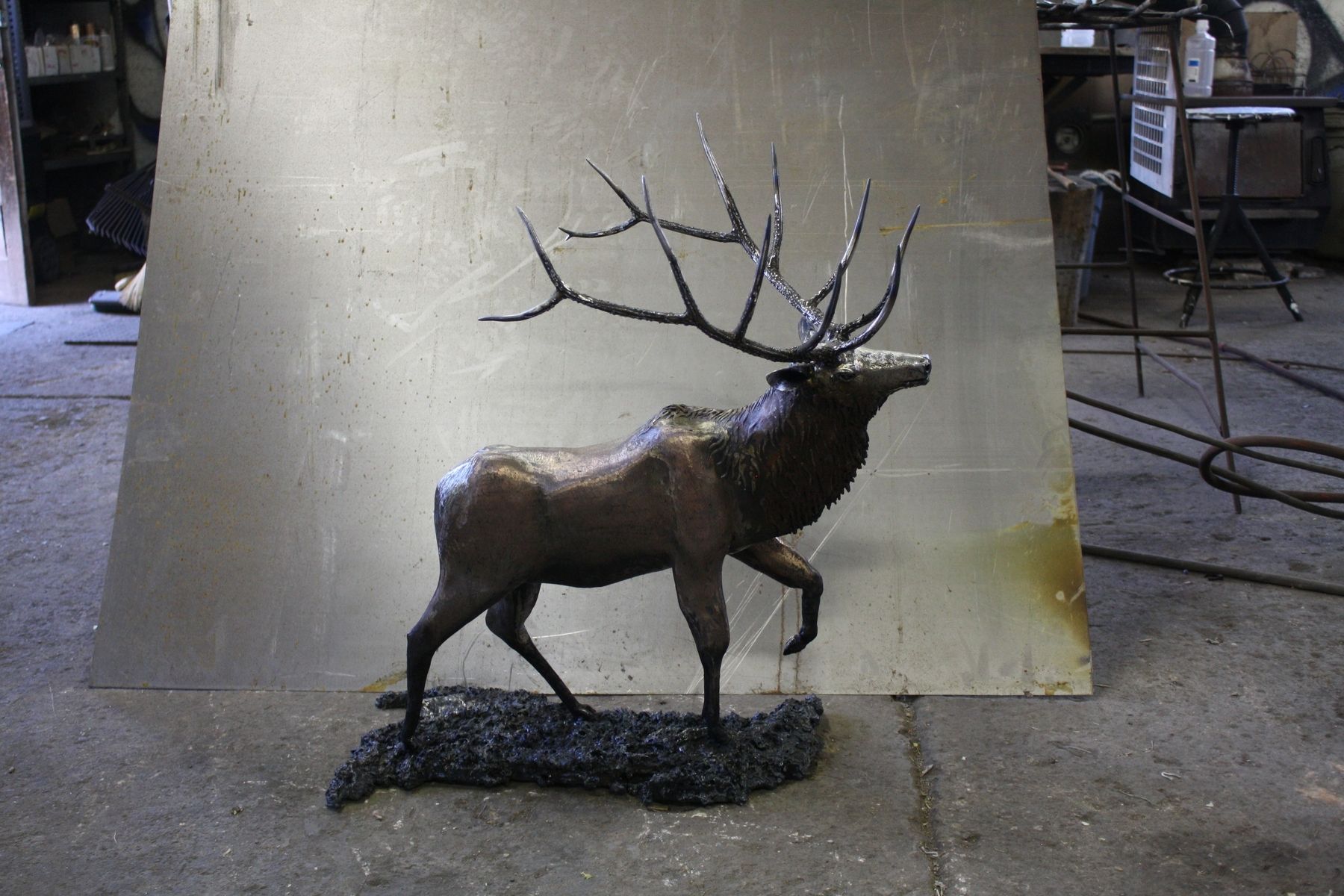 Hand Crafted Elk, Fabricated Metal Sculptures. by Jacob Dean Metal