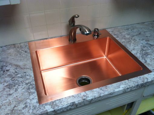 Custom Made Drop In Copper Kitchen Sink