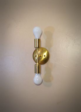 Custom Made Modern Mid Century Minimalist Wall Mount Light Raw Brass Loft Sconce