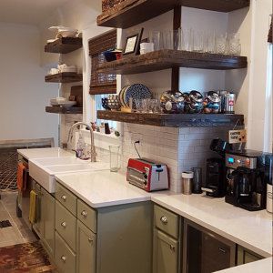 Handmade Rustic Floating Shelves With, Reclaimed Wood Floating Shelves Kitchen