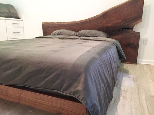 Custom Made Wild Walnut Platform Bed With Large Headboard