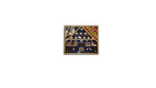 Custom Made 3 Flags Military Shadow Box, Flag Case For 3 Flags