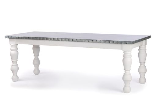 Custom Made Zinc Table Zinc Dining Table -  Dauphine Baluster Zinc Top Dining Table