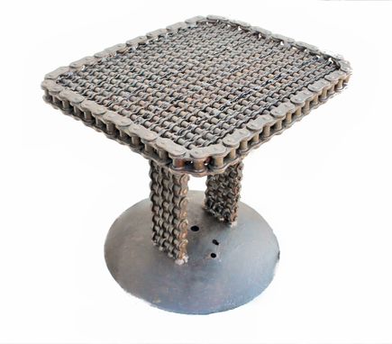 Custom Made Chain Art End Table - Chain Art Furniture