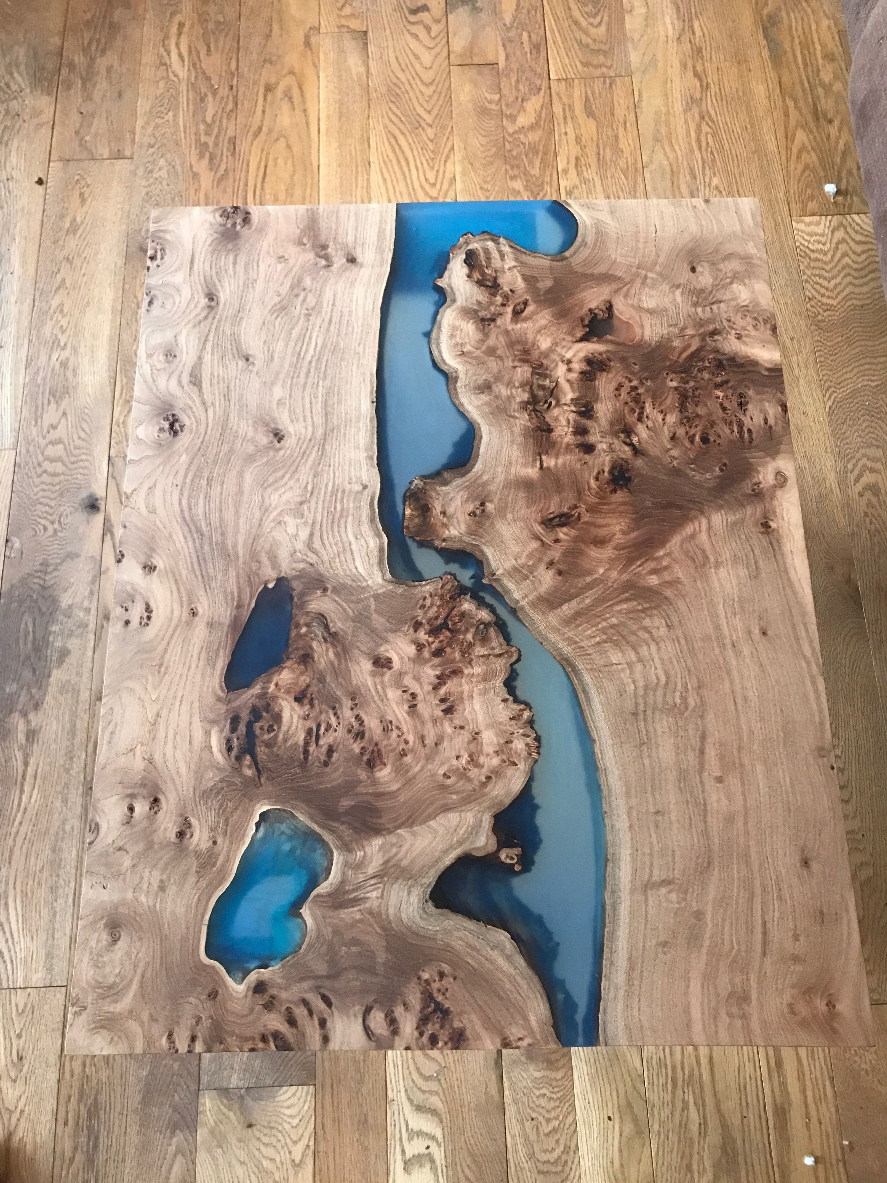 Hand Crafted Live Edge River Coffee Table by Martin Rustics