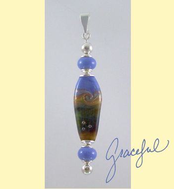 Custom Made Lampwork Egyptian Periwinkle Sparkle Pendant On A Beadhopper