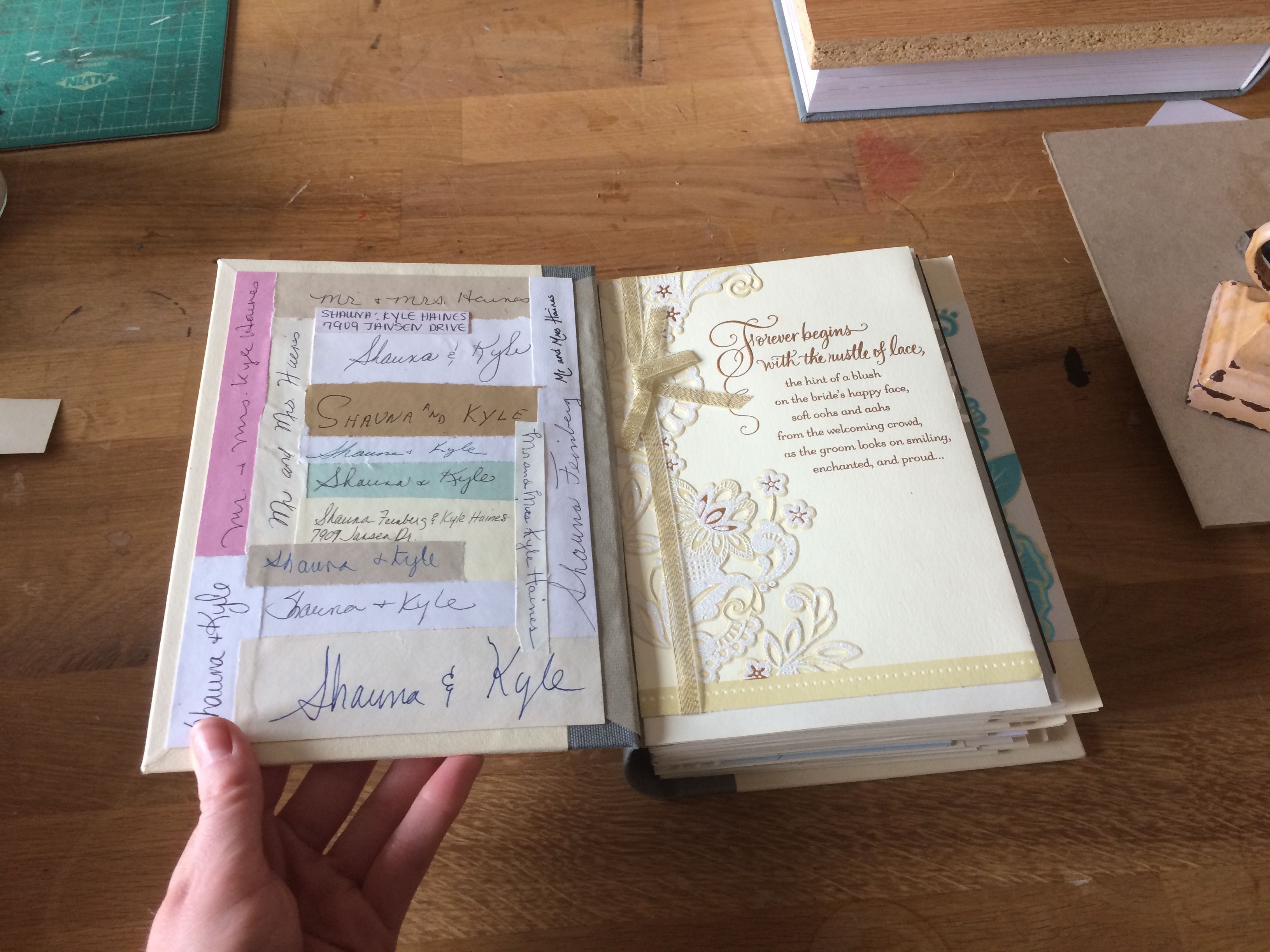 Handmade Wedding Card Book by Dog Eared Bindery