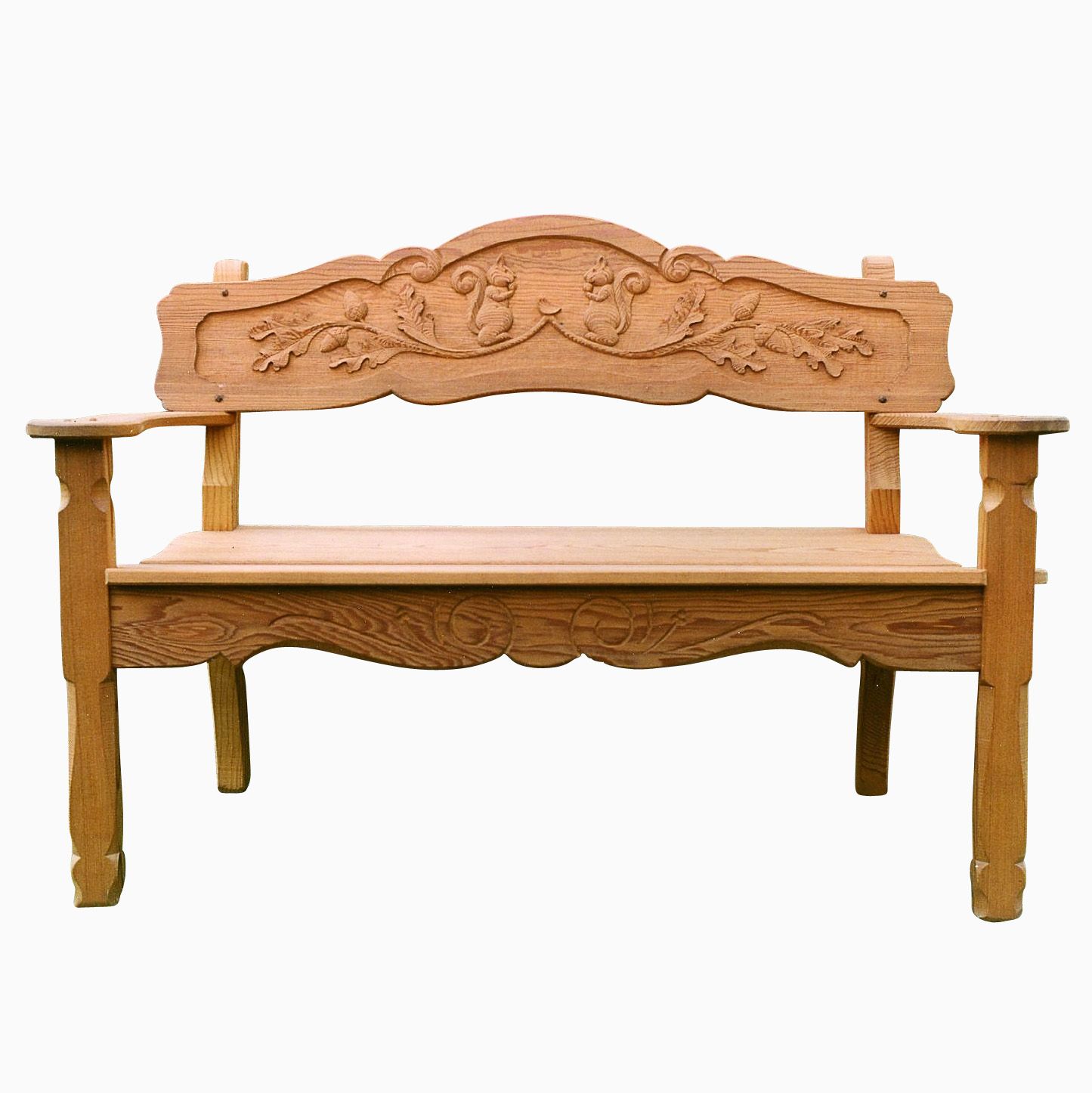 Handcarved Cyprus Or Mahogany Garden Bench