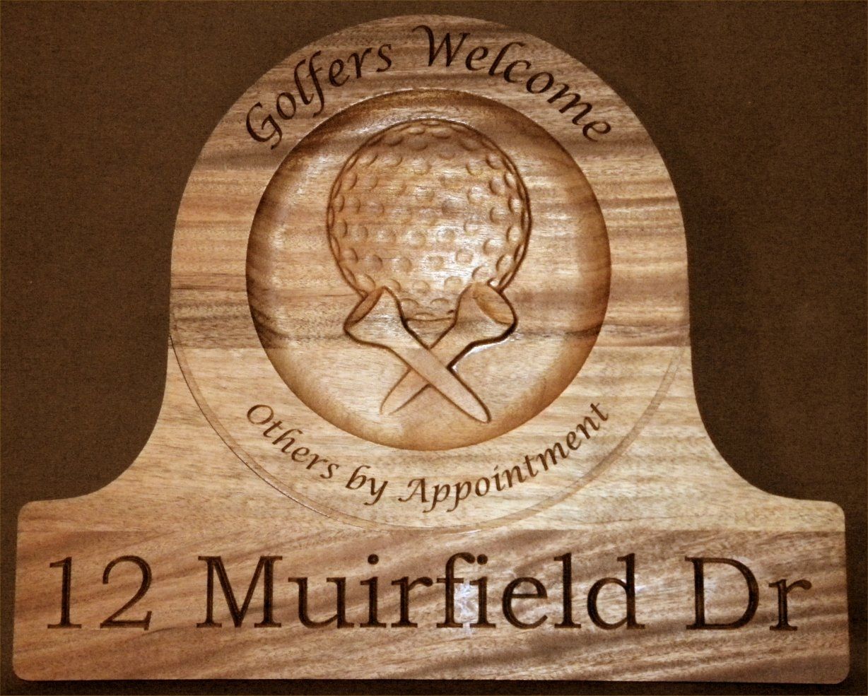 Personalised  3D Carved Home Number Wooden Oak/Pine Sign Plaque Outdoor 