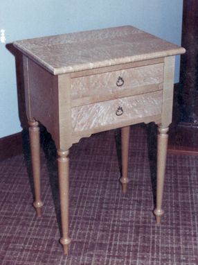 Custom Made Birds Eye Maple Bedside Table