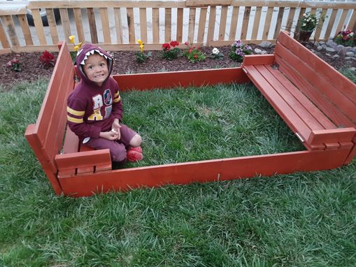 Custom Made Sandbox With Flop Top Lid To Bench