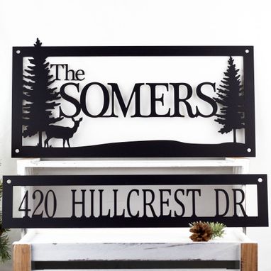 Custom Made Custom Family Name Address Metal Sign, Family Name Sign, Metal Wall Art, House Numbers, Outdoor Sign