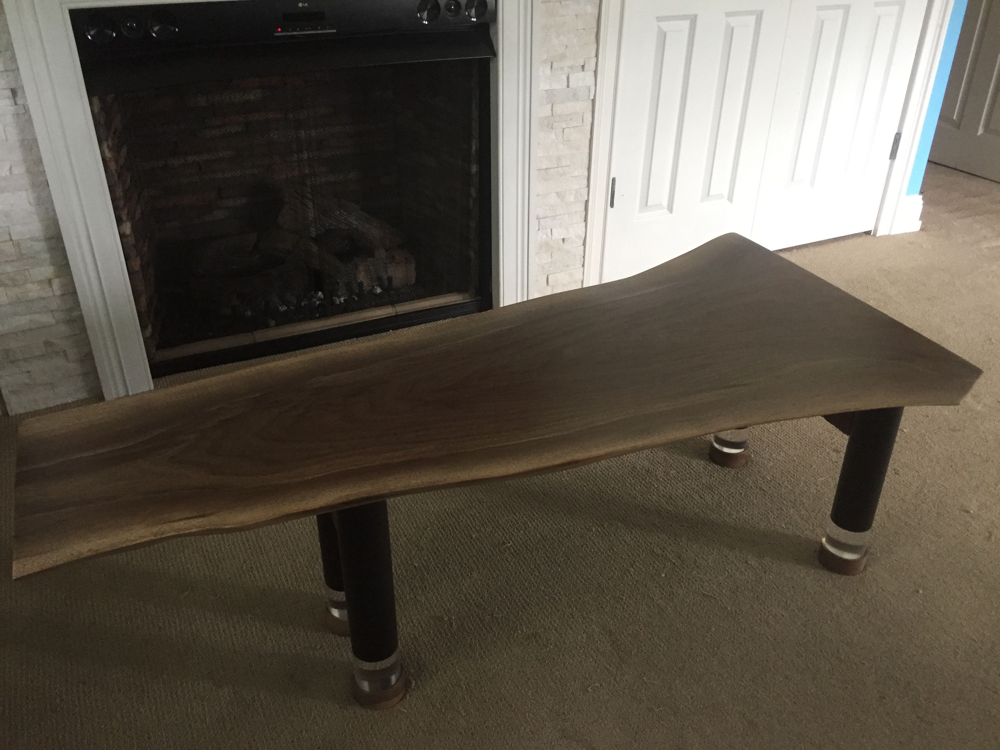 Buy Custom Rustic Modern Black Walnut Slab Coffee Table, made to order