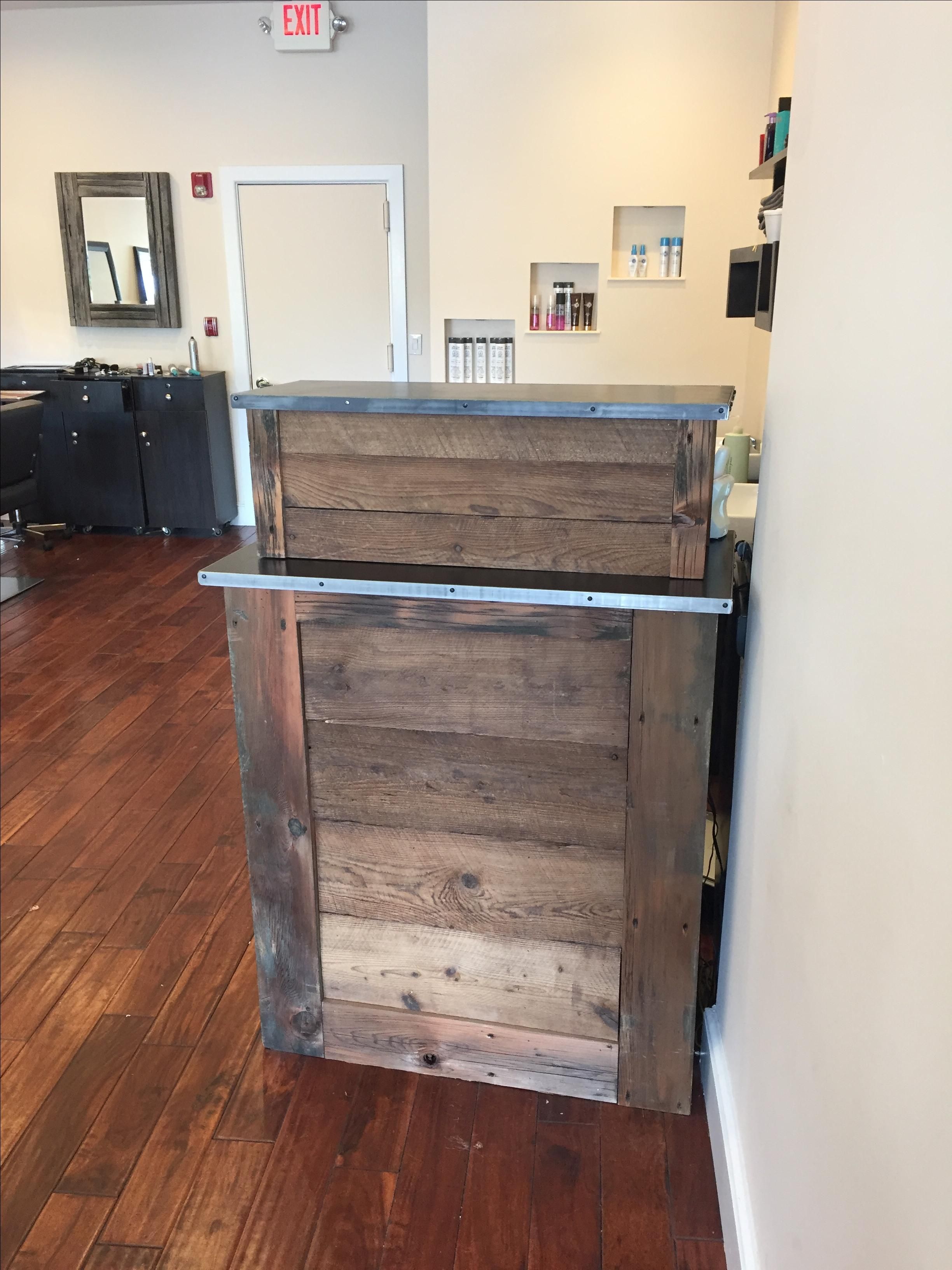 Custom Made Small Barn Wood Salon Reception Desk by M.Karl, LLC ...