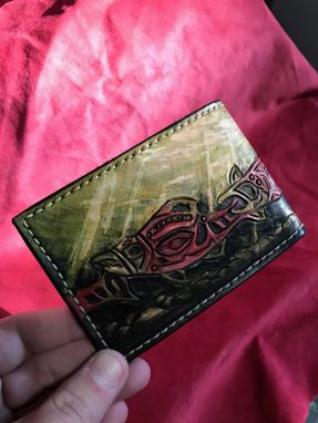 Custom Made Salmon Fishing Leather Wallet