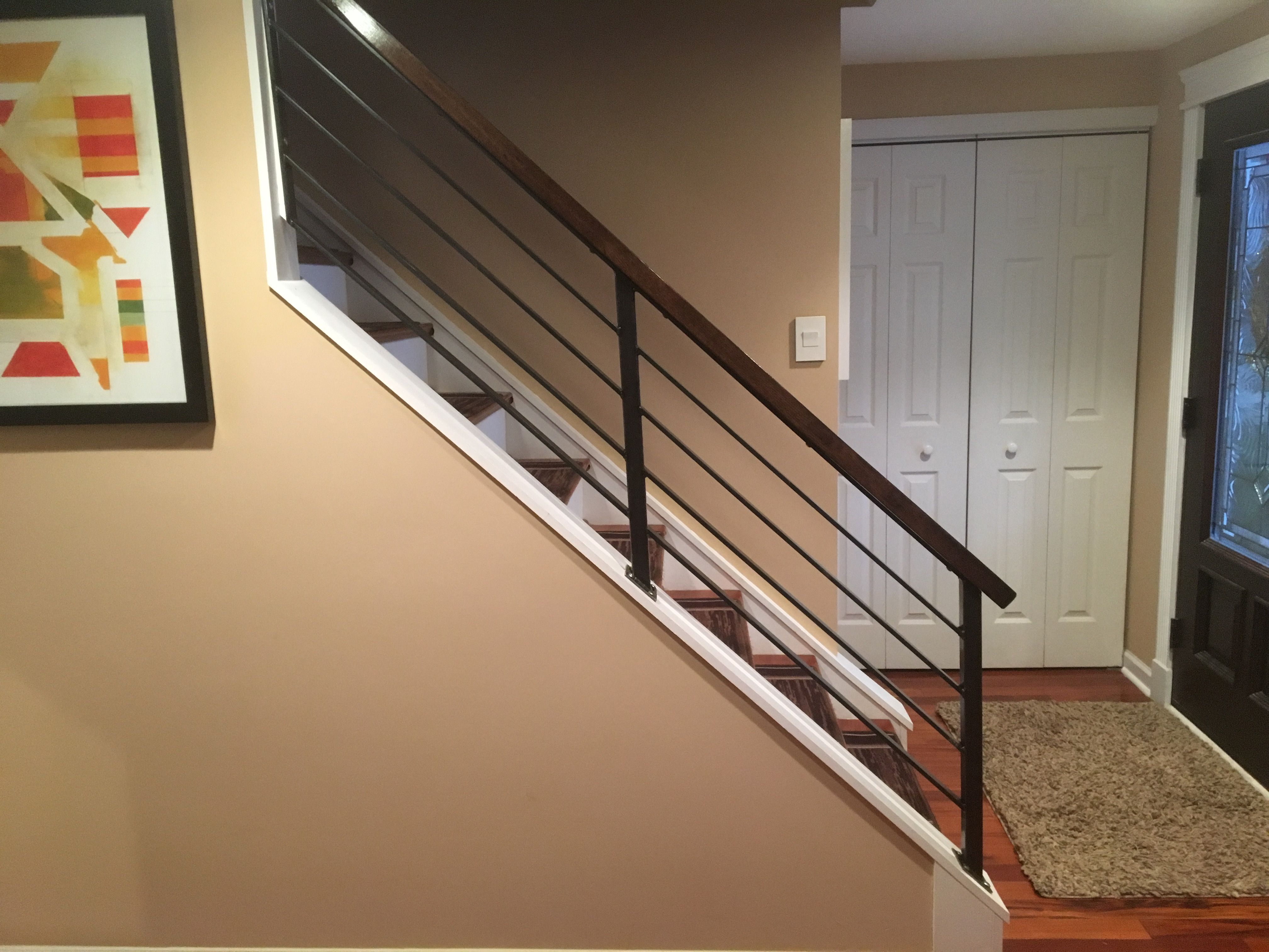 Modern Horizontal Metal Railing Guardrail Landing Loft 