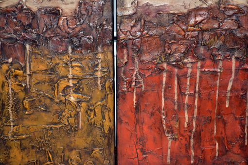 Custom Made (4) 24x12 Original Modern Textured Contemporary Abstract Painting "Four Wonders Of The World"