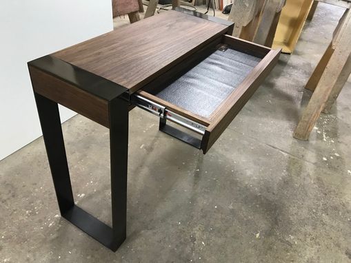 Custom Made Floating Black Walnut Entry Table