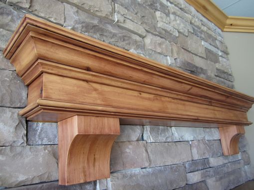 Custom Made Fireplace Mantel Knotty Alder Classic Traditional Crown Mold And Corbels Summit