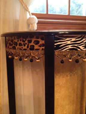 Custom Made Hand Painted Half Moon Table//Crescent Table Animal Print//Leopard//Zebra//Griaffe