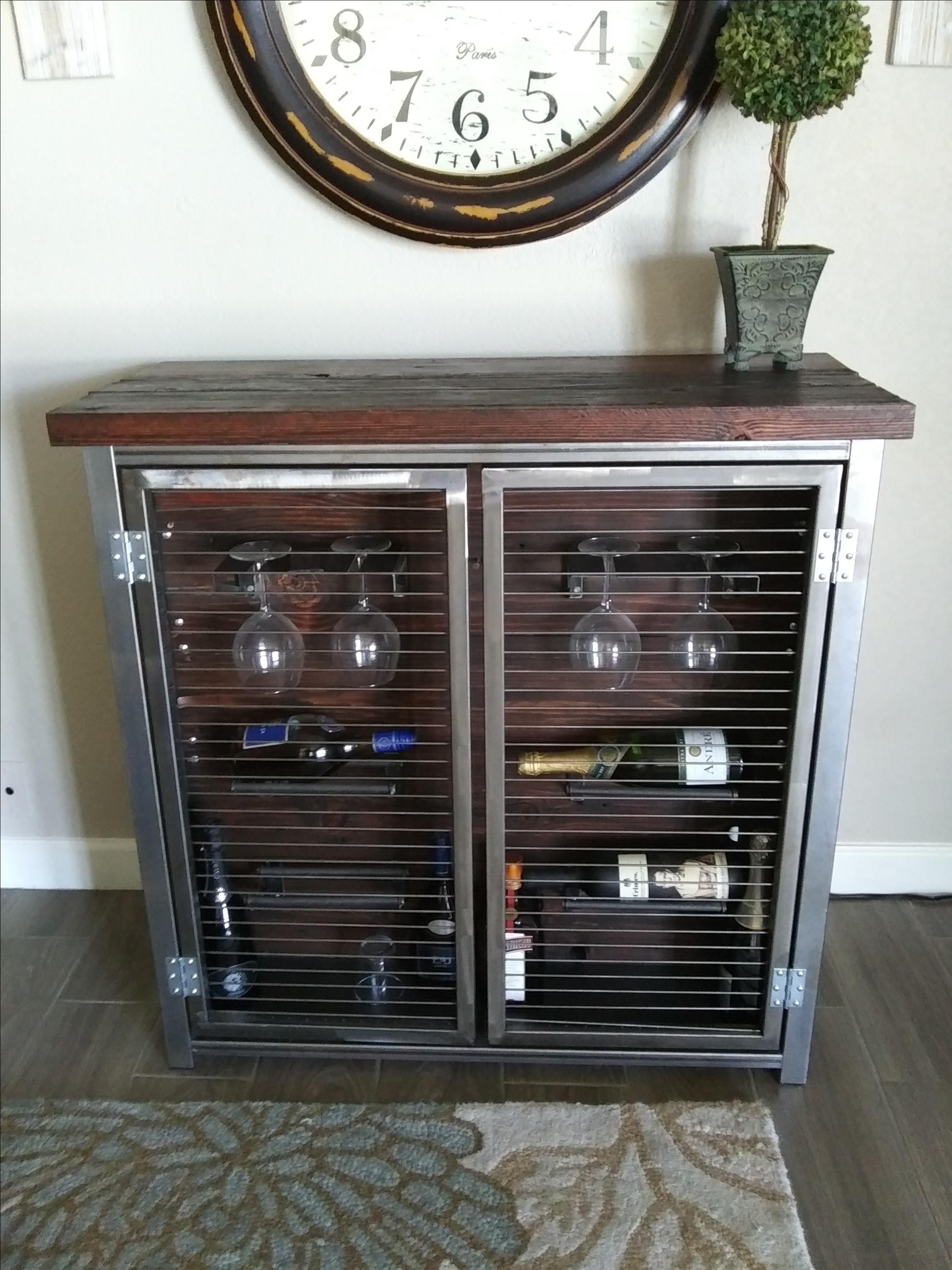 Hand Made Industrial Wine Storage With Hidden by Artfully Rogue