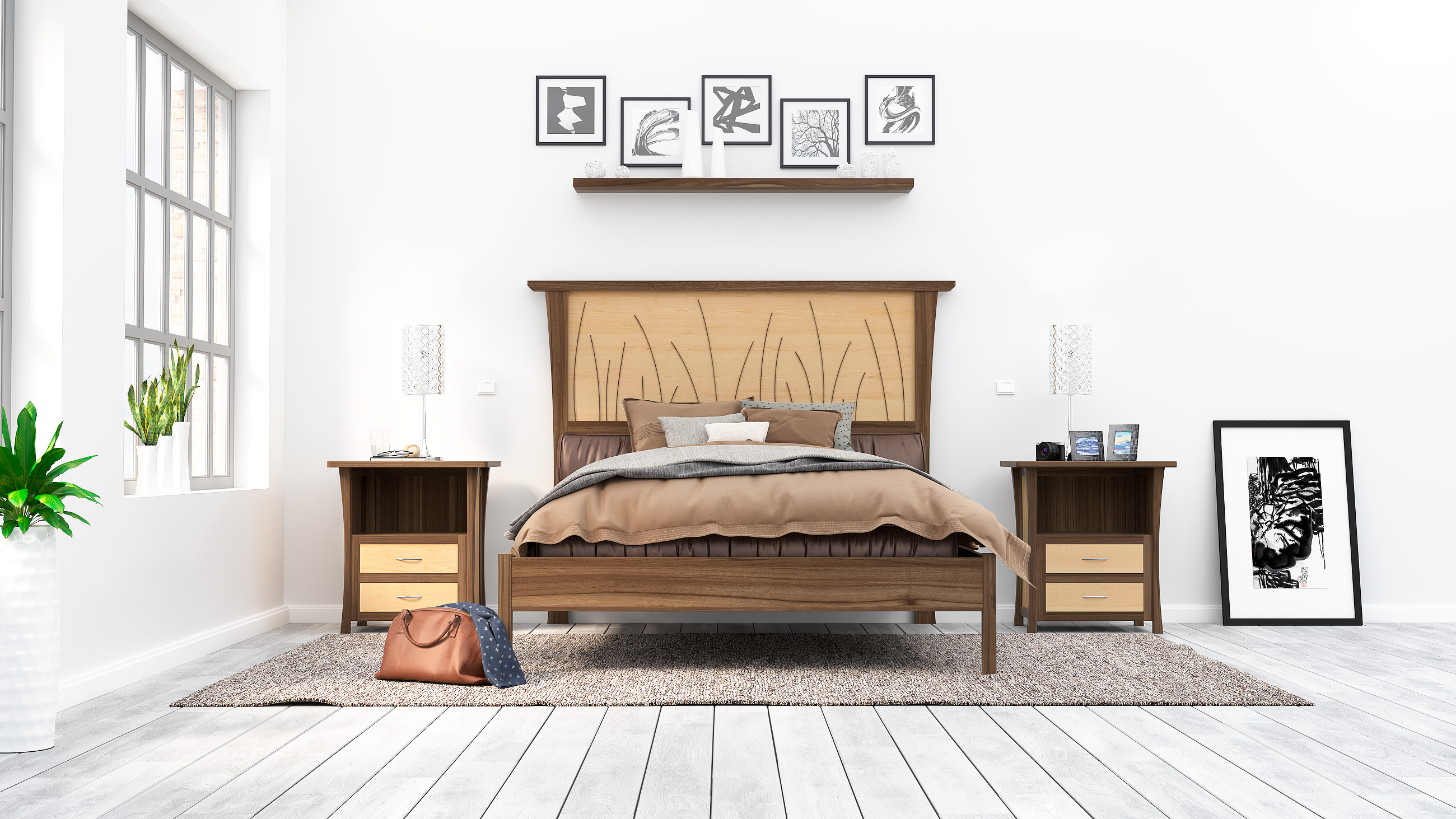 Hand Made Walnut Bed Frame Queen King, Maple King Size Bed Frame
