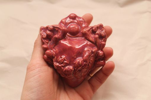 Custom Made One Small Ornate Ceramic Heart