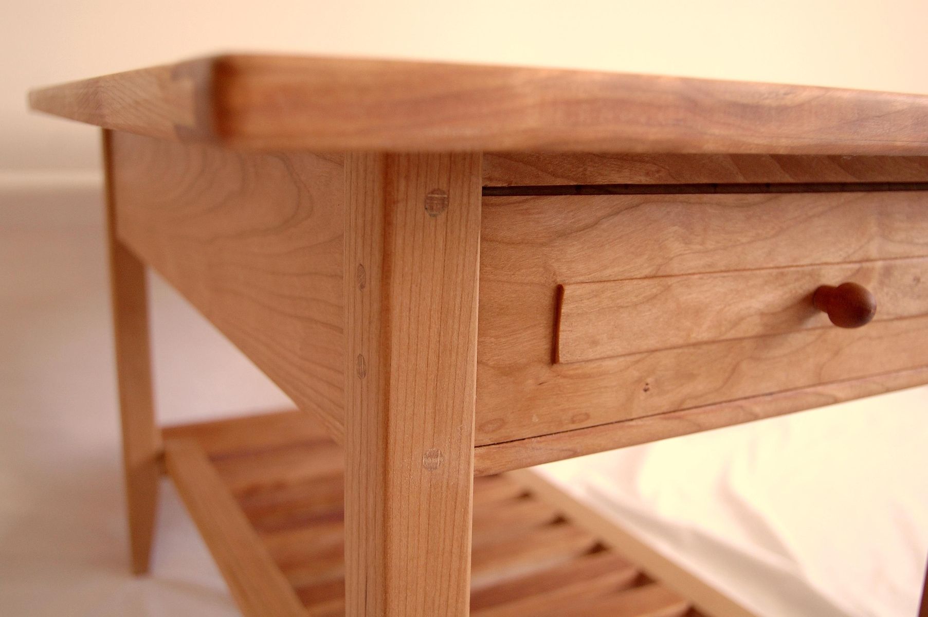 Buy Handmade Cherry Shaker Style Coffee Table With Drawer And Shelf