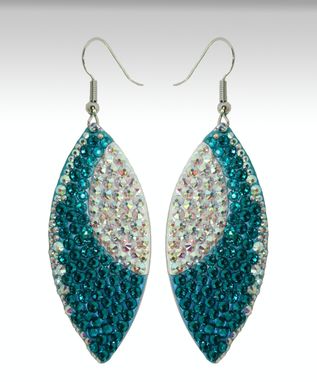 Custom Made Blue Zircon Statement Earrings In Sterling Silver - Made With Swarovski Elements